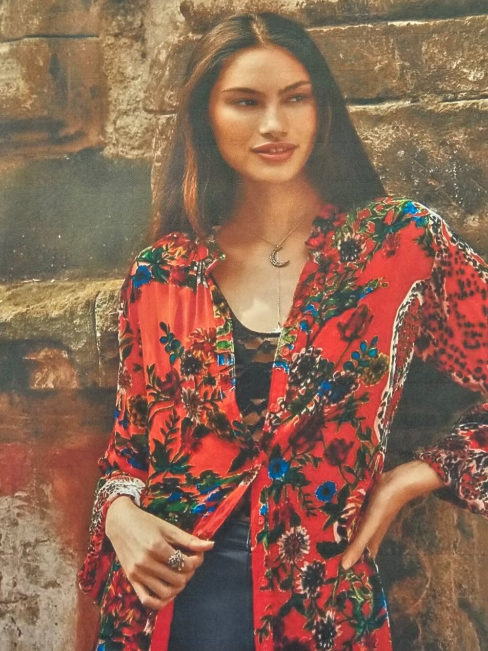 Johnny Was Yoella Burnout Tunic - Bobcat